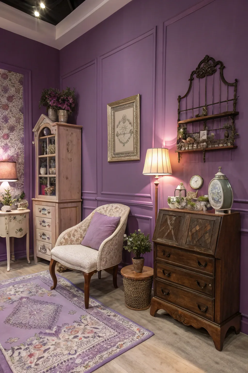 A vintage violet vibe that enchants with its unique character.
