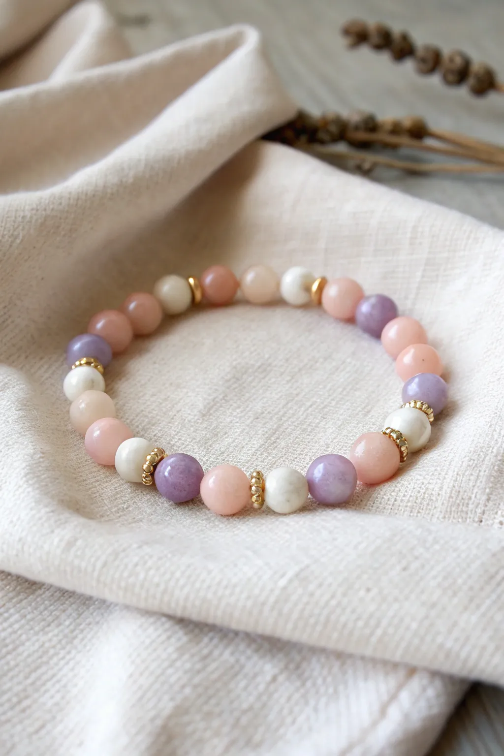 Crafted with love: A minimalist beaded bracelet perfect for Mother's Day.