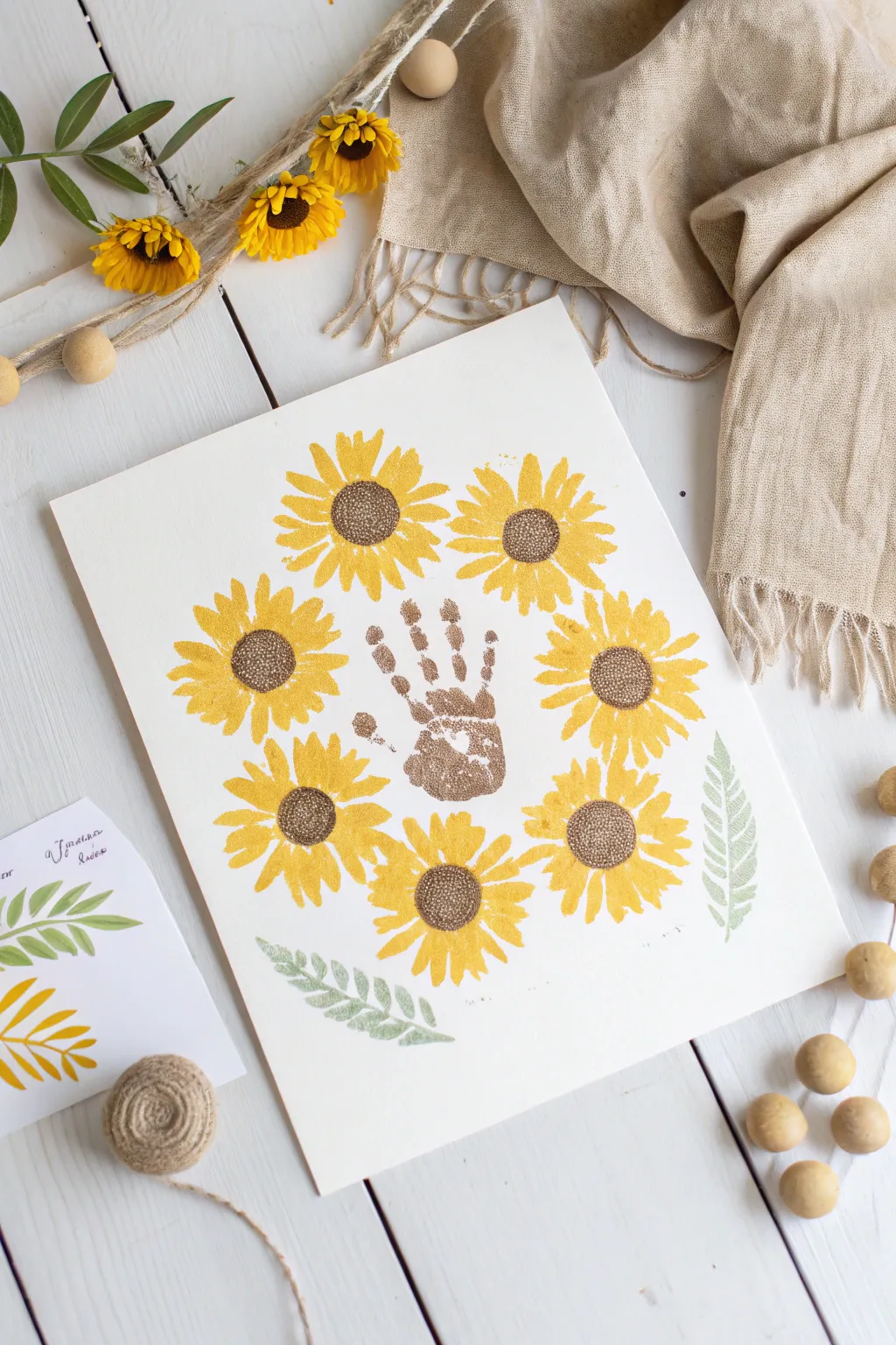 Celebrate Mother's Day with a touch of handmade joy. This sunflower handprint card is a heartwarming keepsake, capturing the essence of simplicity and love.