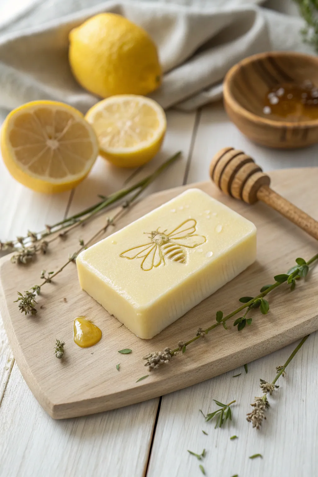 Gift the essence of nature with this handcrafted honey lemon soap, perfect for a refreshing touch in any bathroom.