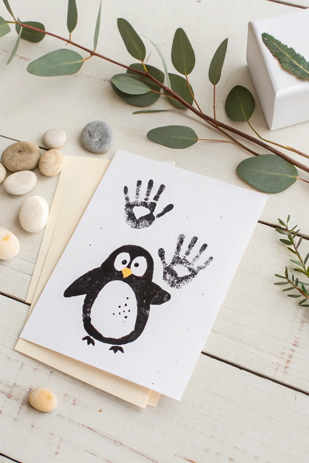 Celebrate Mother's Day with a charming handprint penguin card that says, 'You’re cool, mom!'
