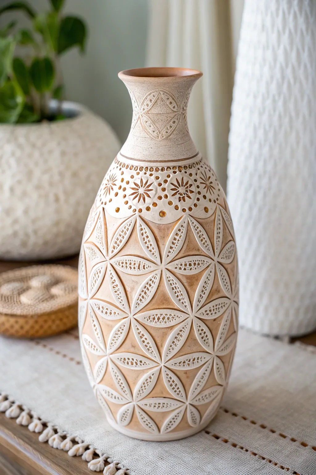 Celebrate Mother's Day with a touch of elegance: Create a stamped pattern vase that speaks to simplicity and beauty.