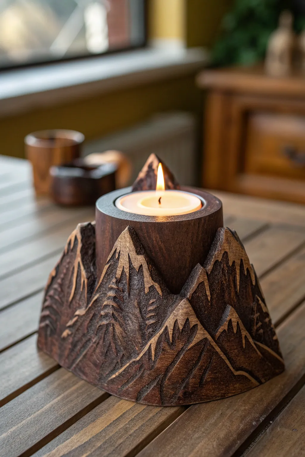 Illuminate your space with mountain-inspired craftsmanship. Perfect for a cozy night in.