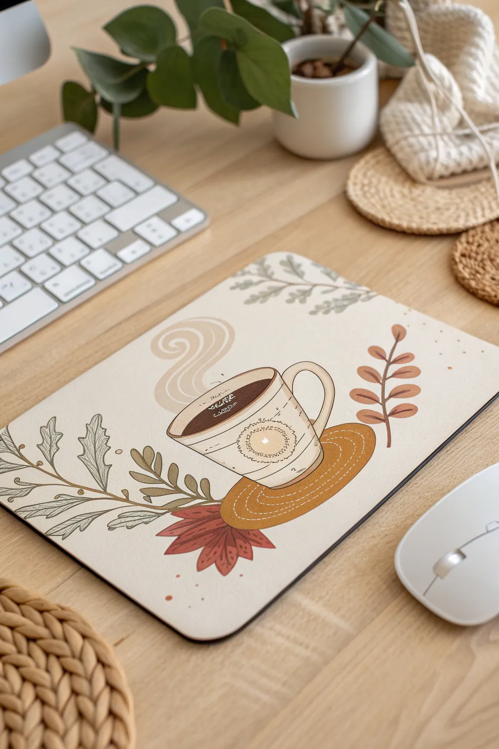 Brewed to Perfection: Add a splash of joy to your workspace with this coffee-inspired mousepad.