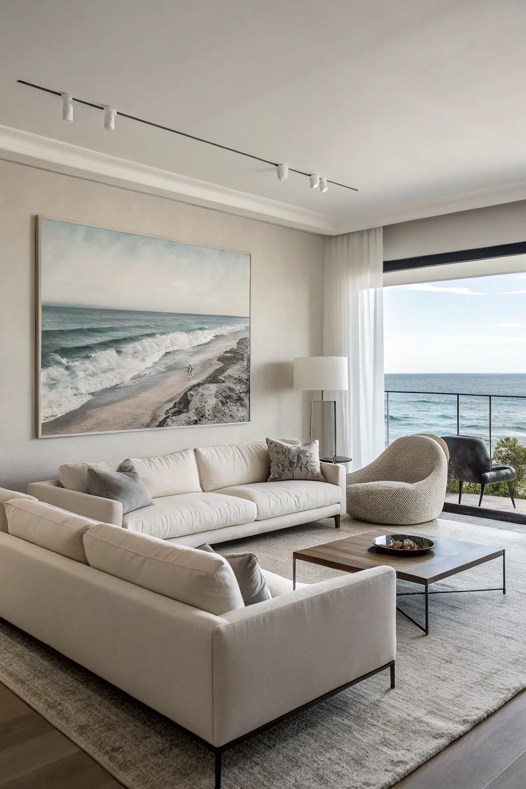 Embrace calmness with minimalist seascape paintings.