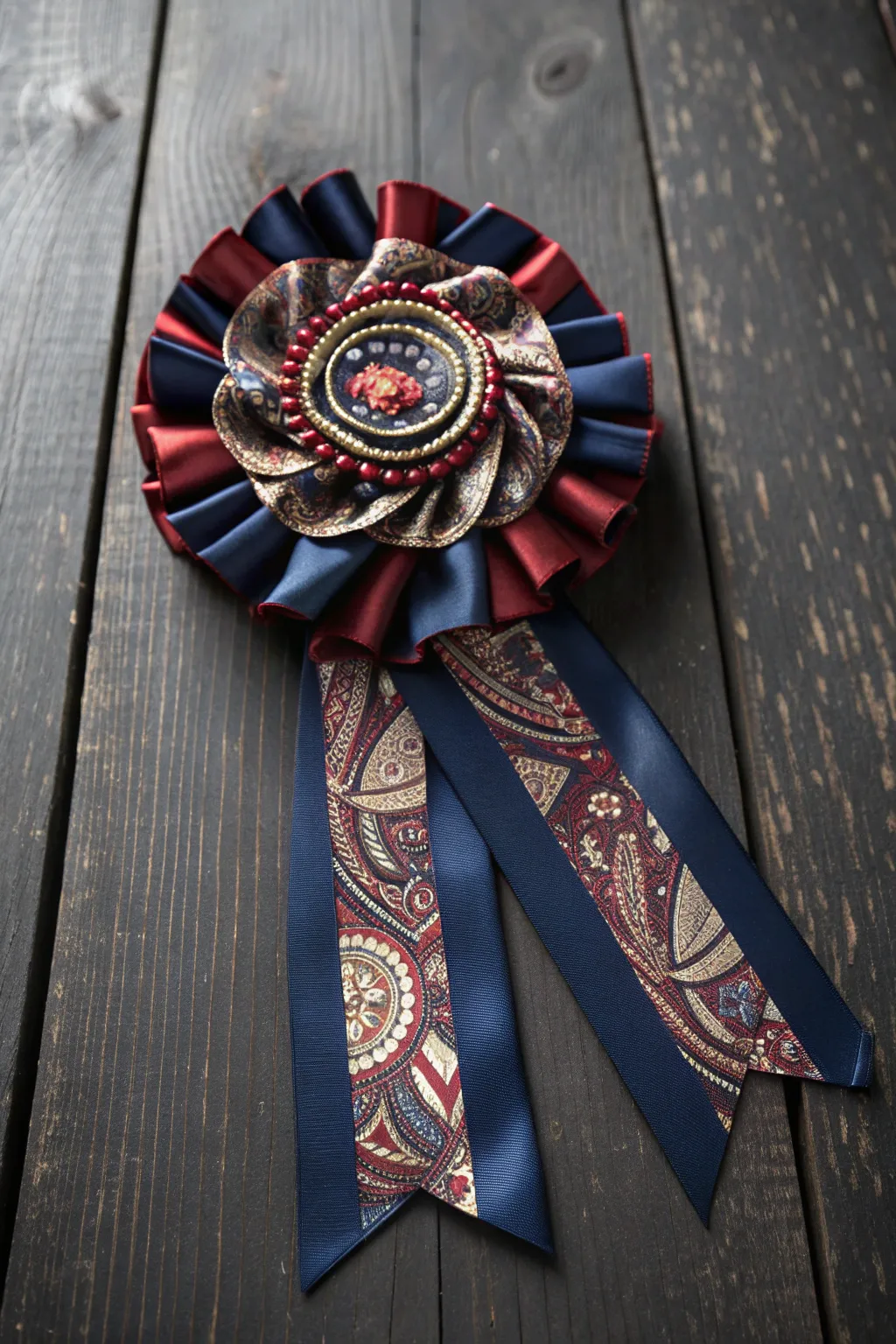 Elevate your decor with handcrafted elegance: Rosette ribbons from silk ties.