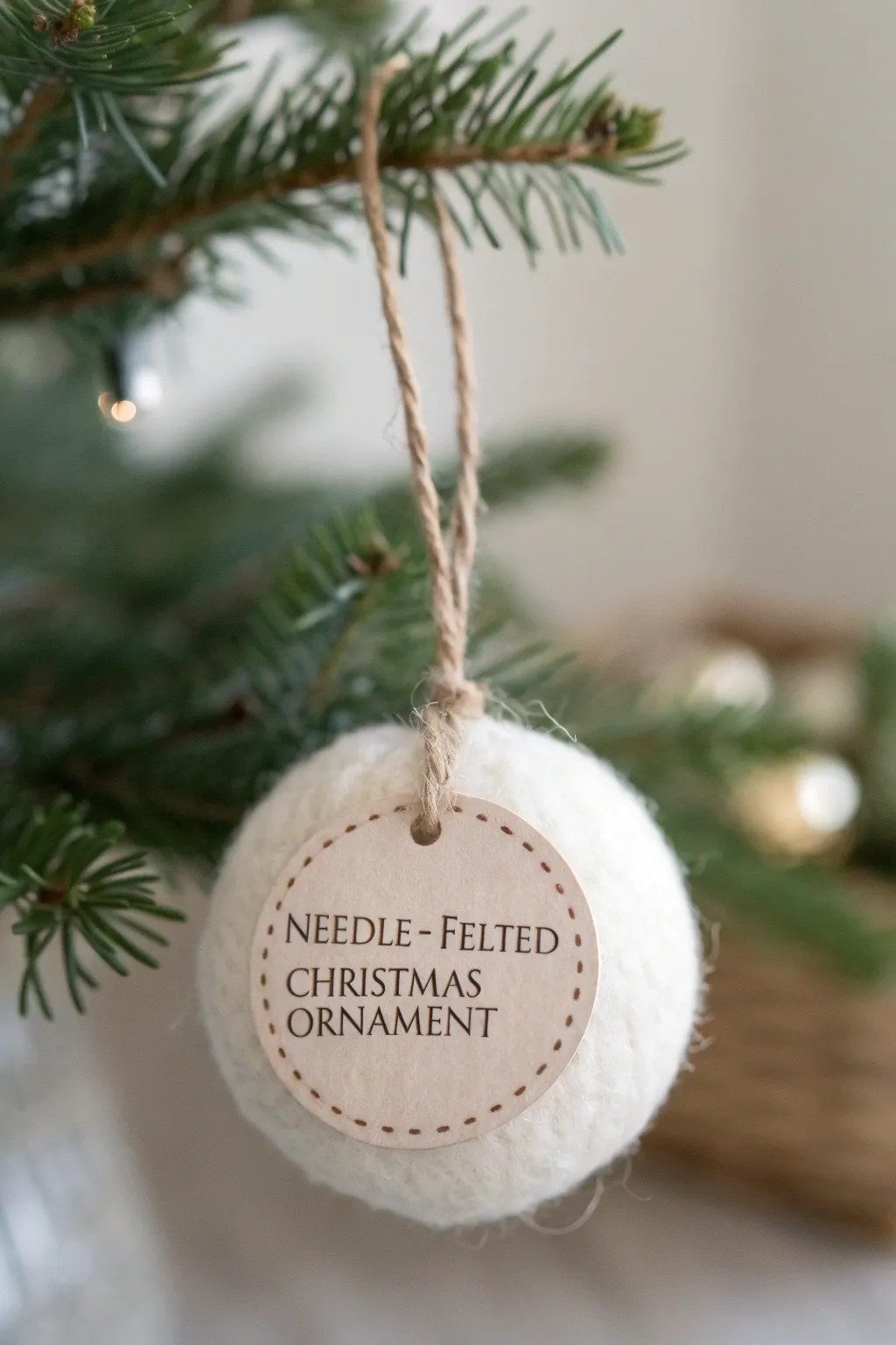Add a personal touch to your holiday decor with these handcrafted felted name ornaments. A perfect blend of simplicity and elegance.