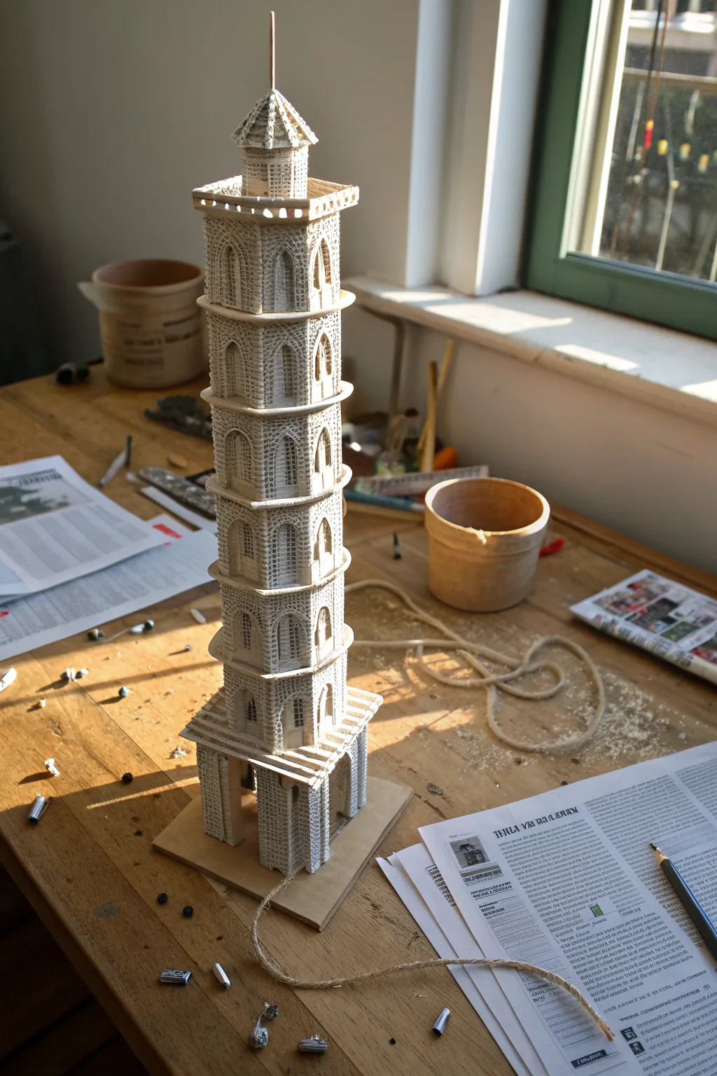 Master the art of eco-friendly design with your own newspaper tower challenge!