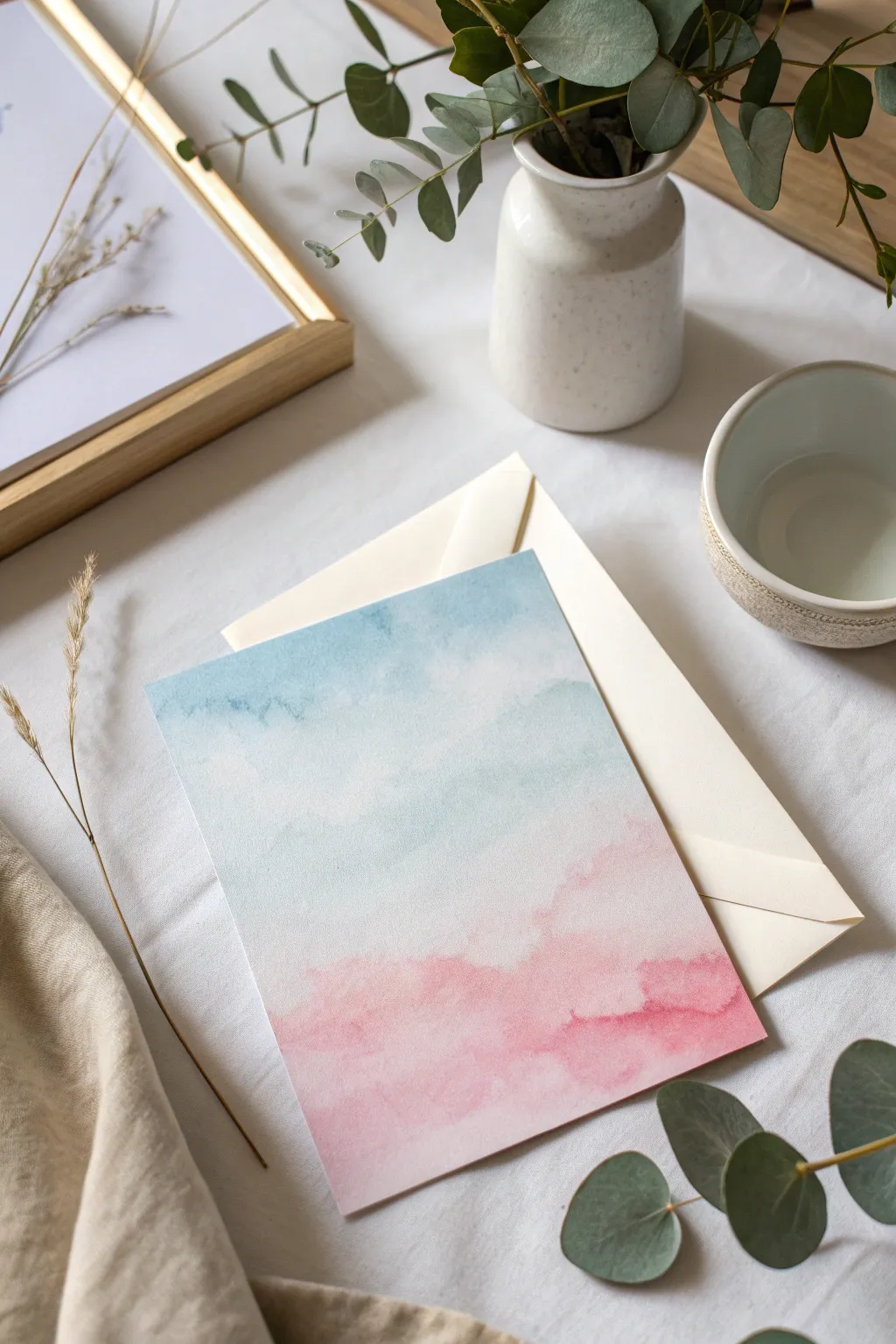 Embrace the art of simplicity with watercolor whimsy on your note cards.