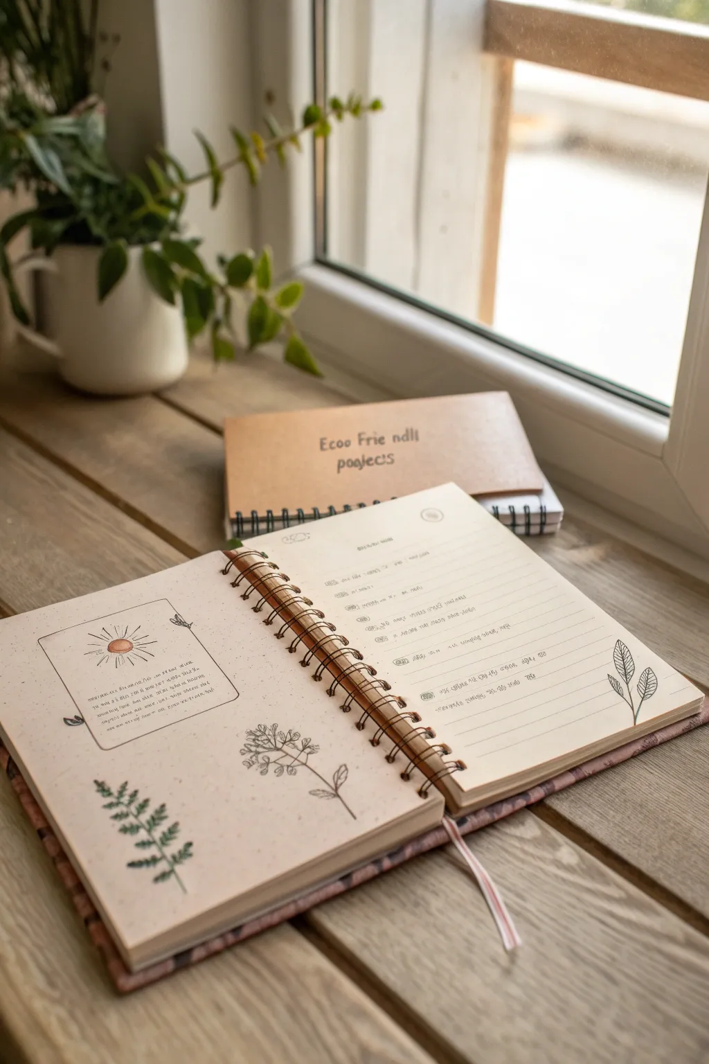 Capture your sustainable journey: Eco-friendly projects come to life in this beautifully crafted notebook.