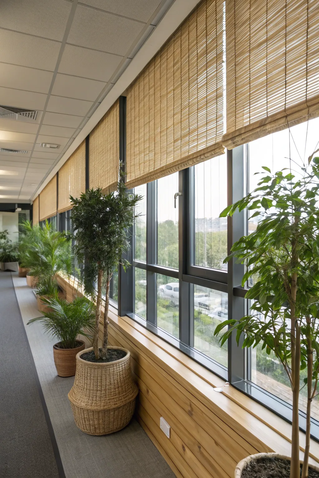 Bamboo shades add a touch of nature to your decor.