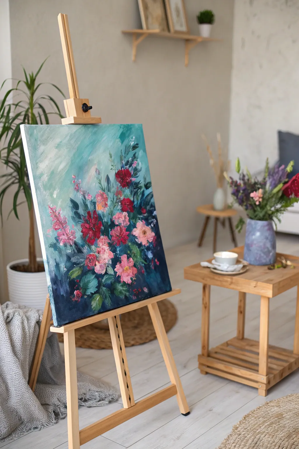 Unleash your creativity with abstract floral art, where vivid colors and expressive strokes bring nature's elegance into your space.