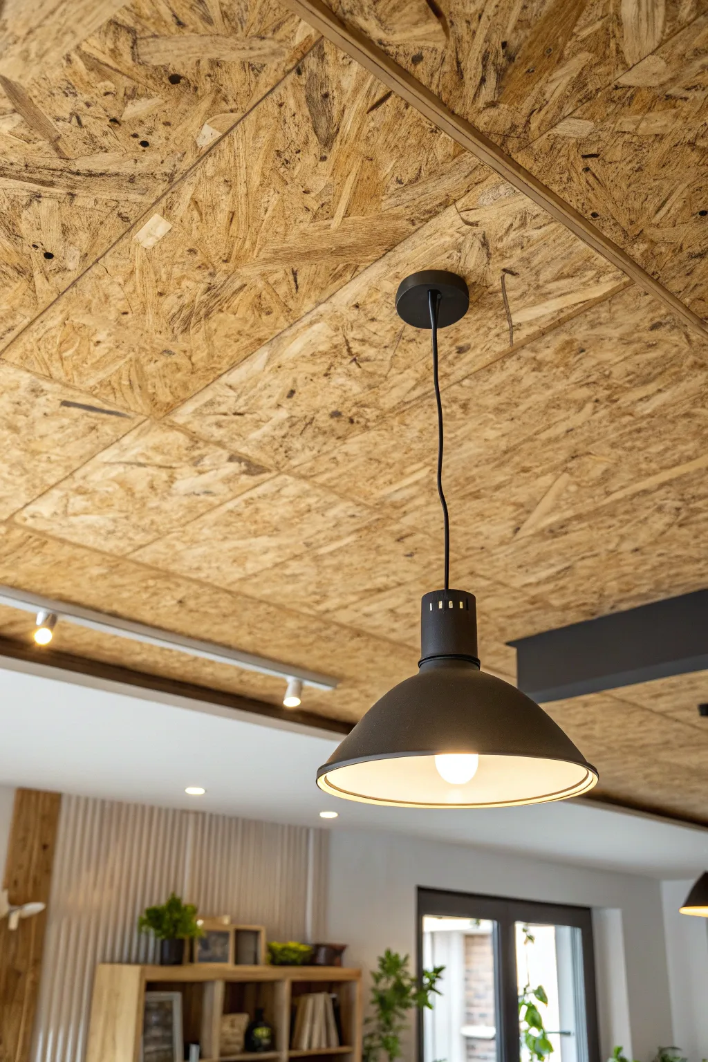 Experience the textured elegance of OSB for a sophisticated dining space.