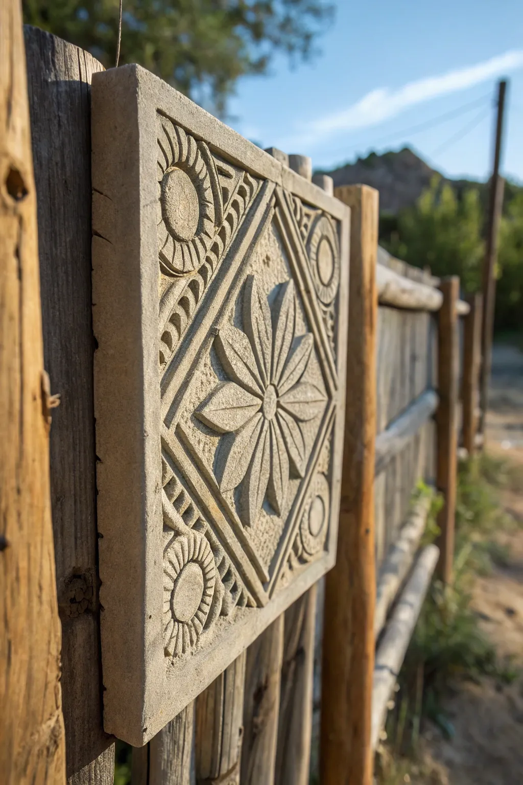 Elevate your outdoor space with striking cement wall art that marries craftsmanship and nature.