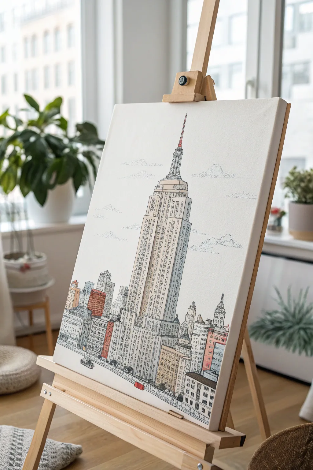 Bring the serene energy of cityscapes into your home with minimalist paint pen art.