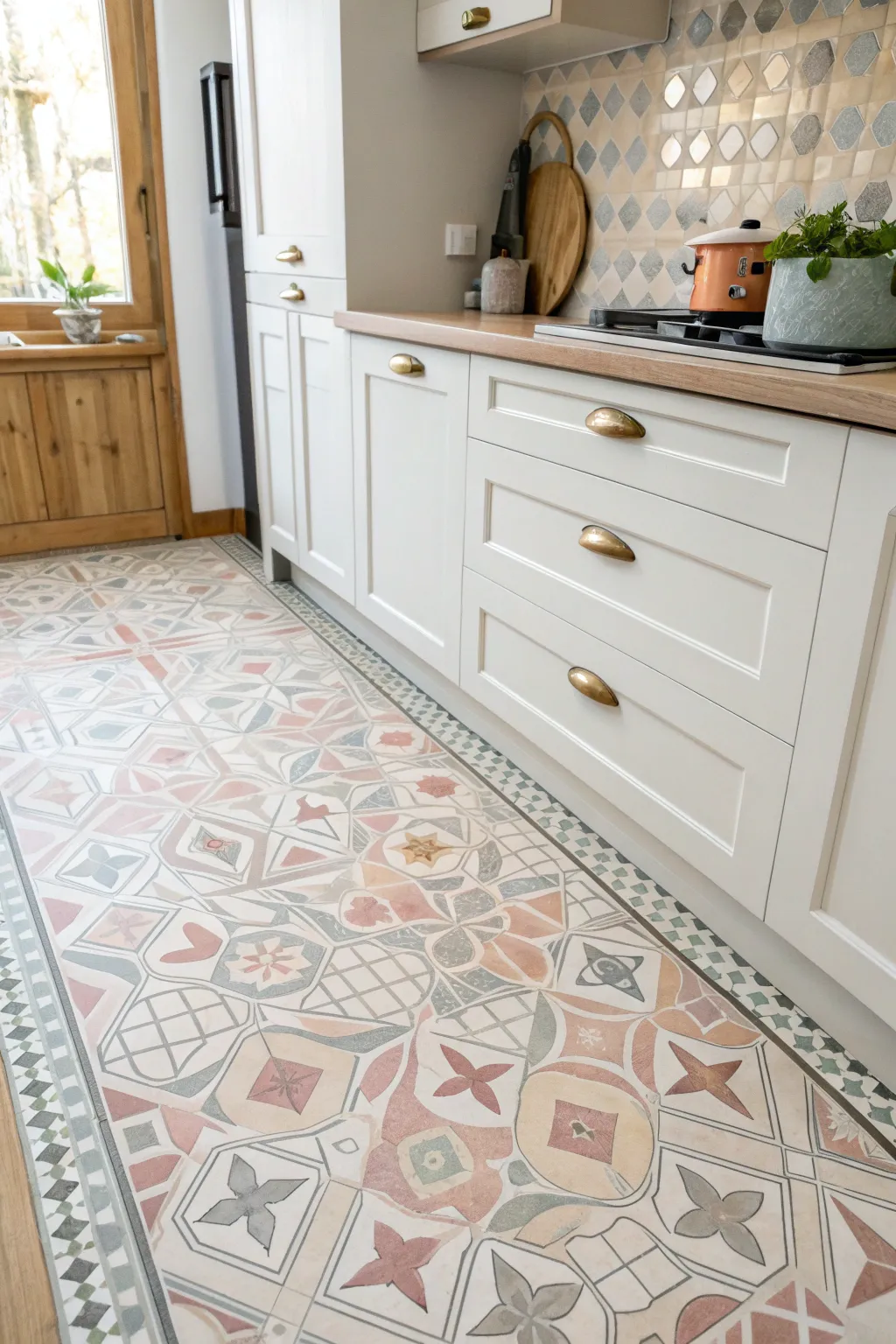 Transform your space with the magic of hand-painted mosaic floors—where artistry meets minimalist charm.