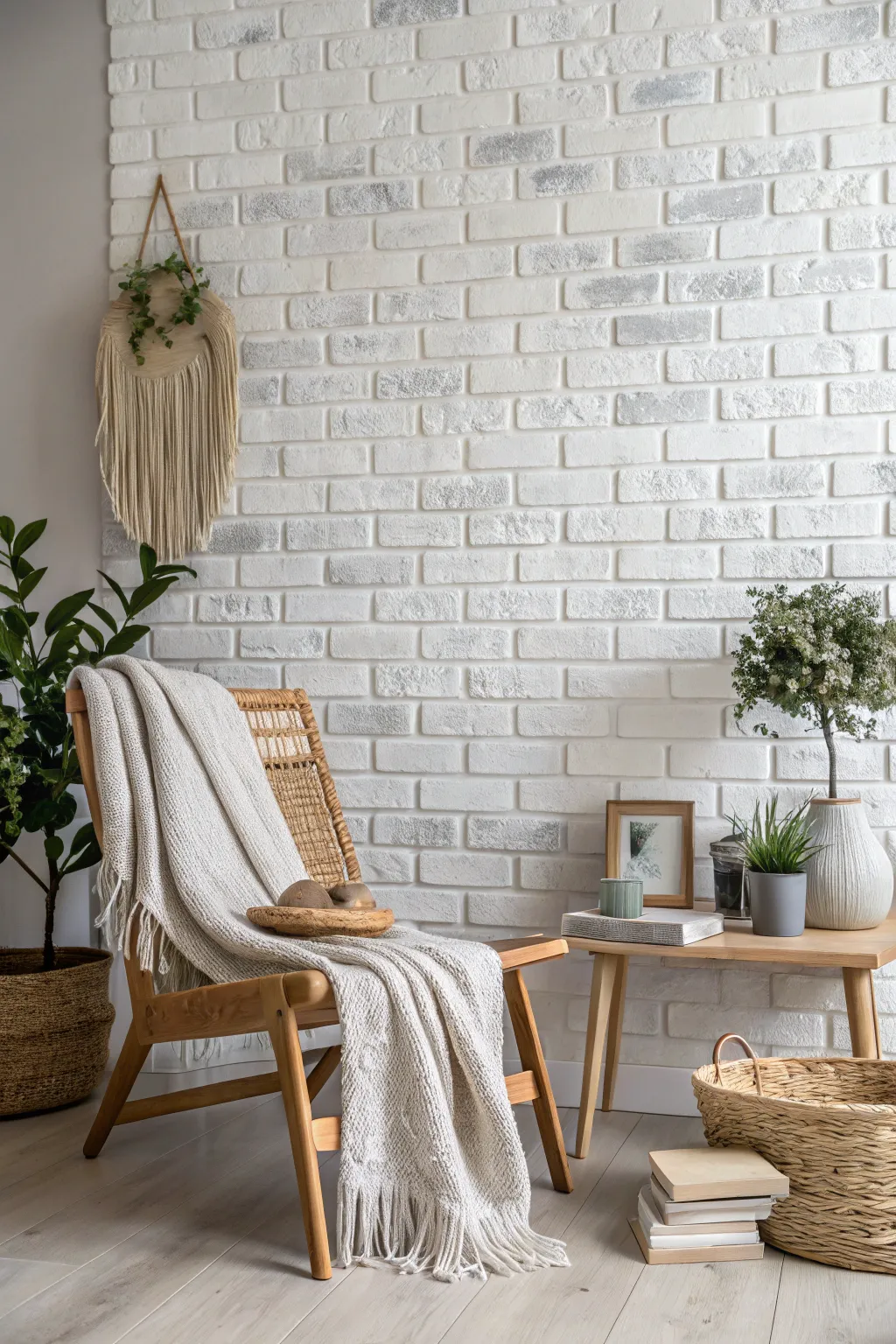 Elevate your space with the charm of faux brick walls for a cozy, urban feel.