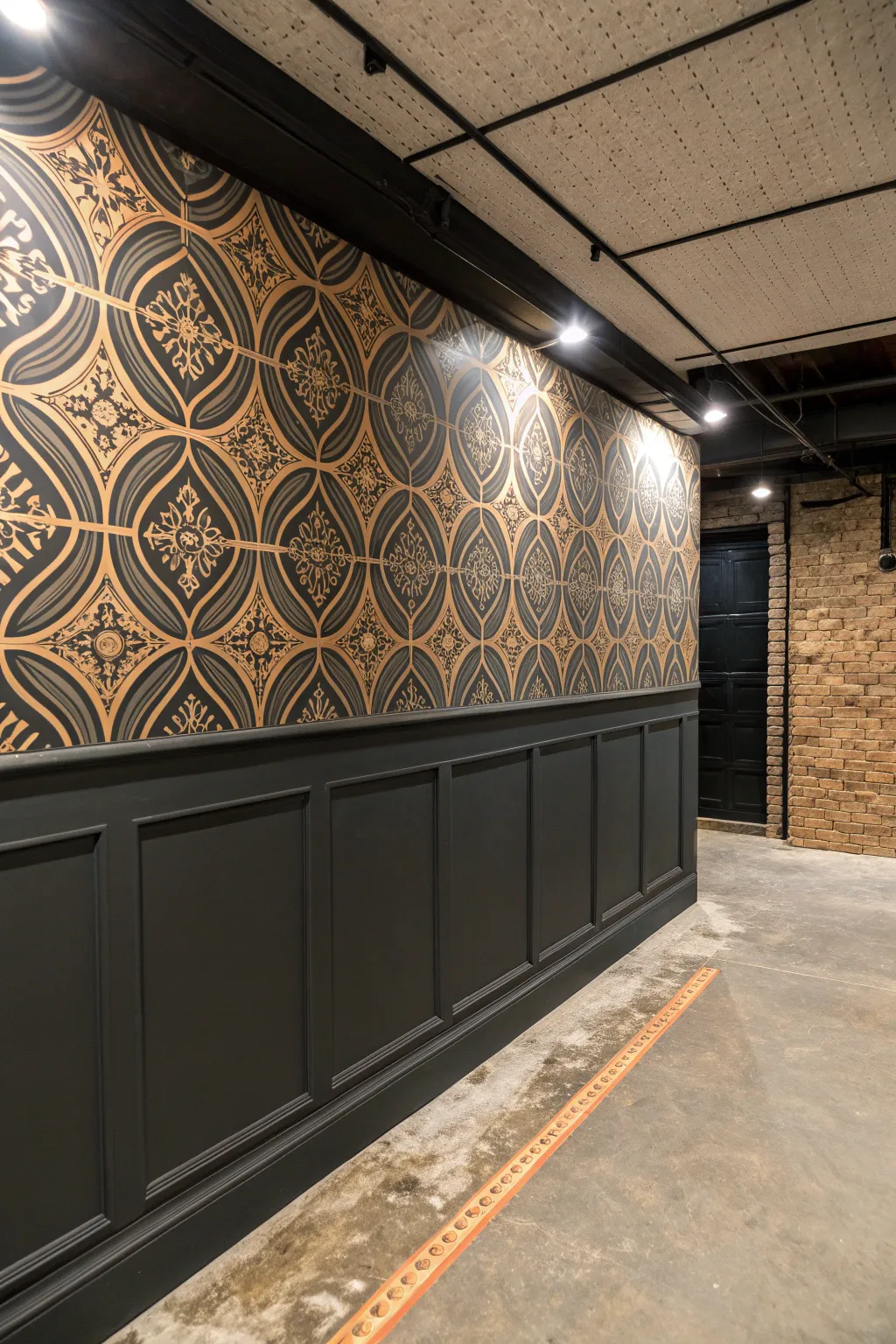 Elevate your basement with the perfect blend of paint and wallpaper for a dynamic and stylish transformation.