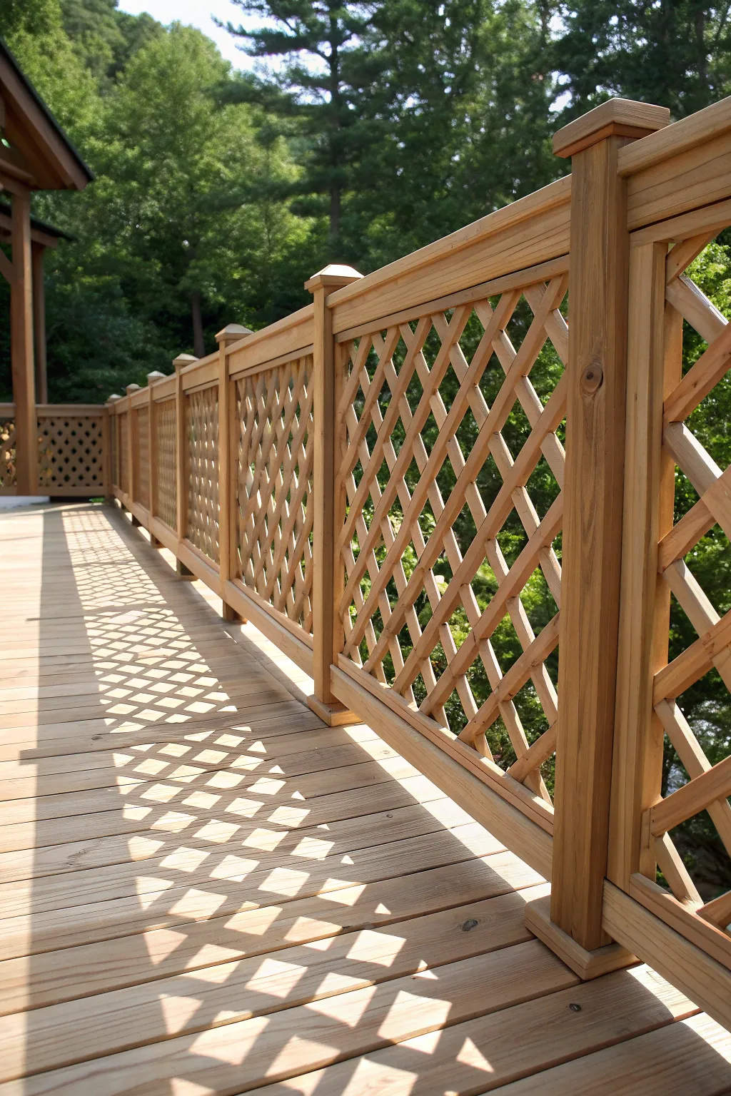 Elevate your outdoor space with artisanal lattice craftsmanship in pallet wood.