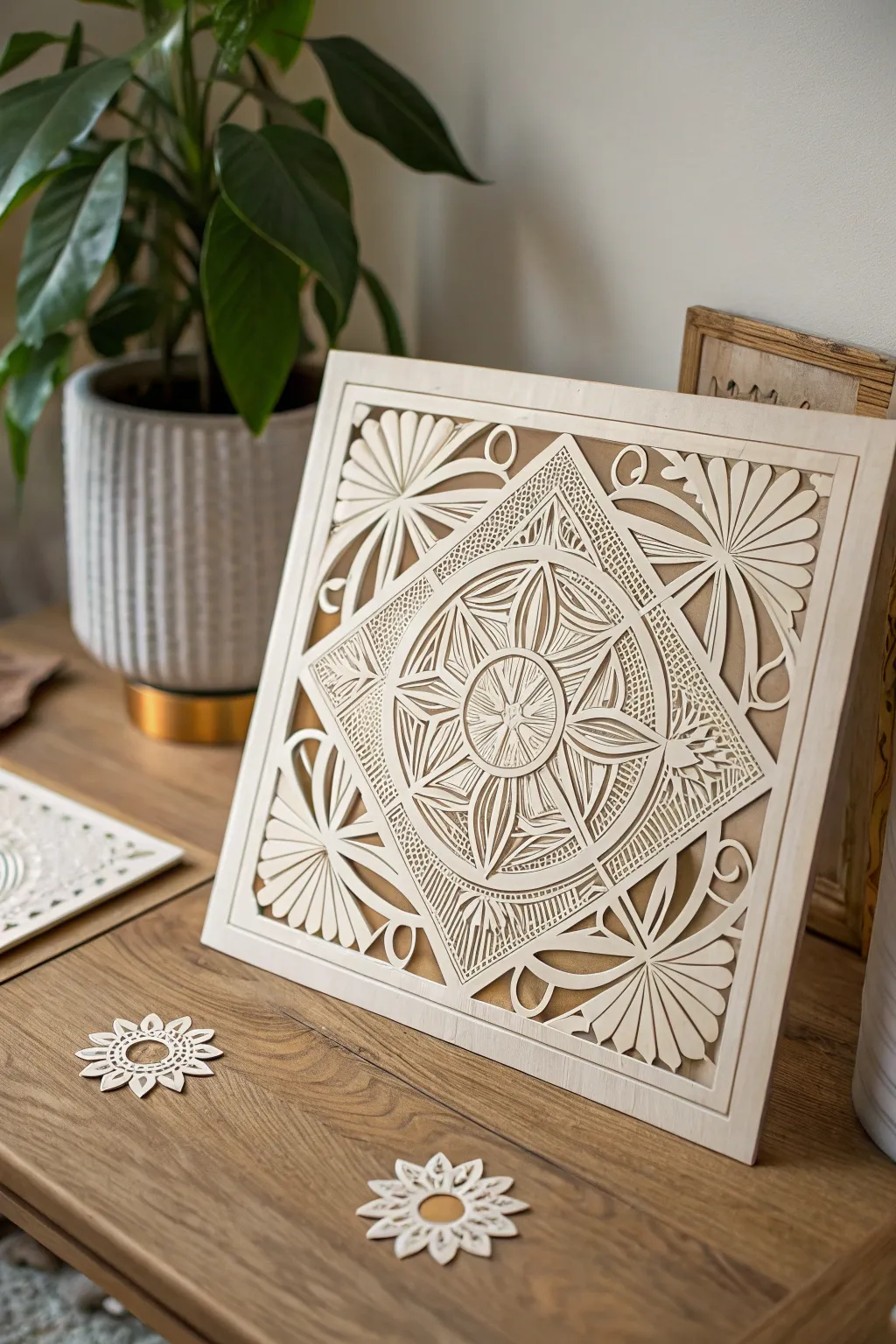 Add a touch of vintage glam to your space with this stunning Art Deco paper cutting design.