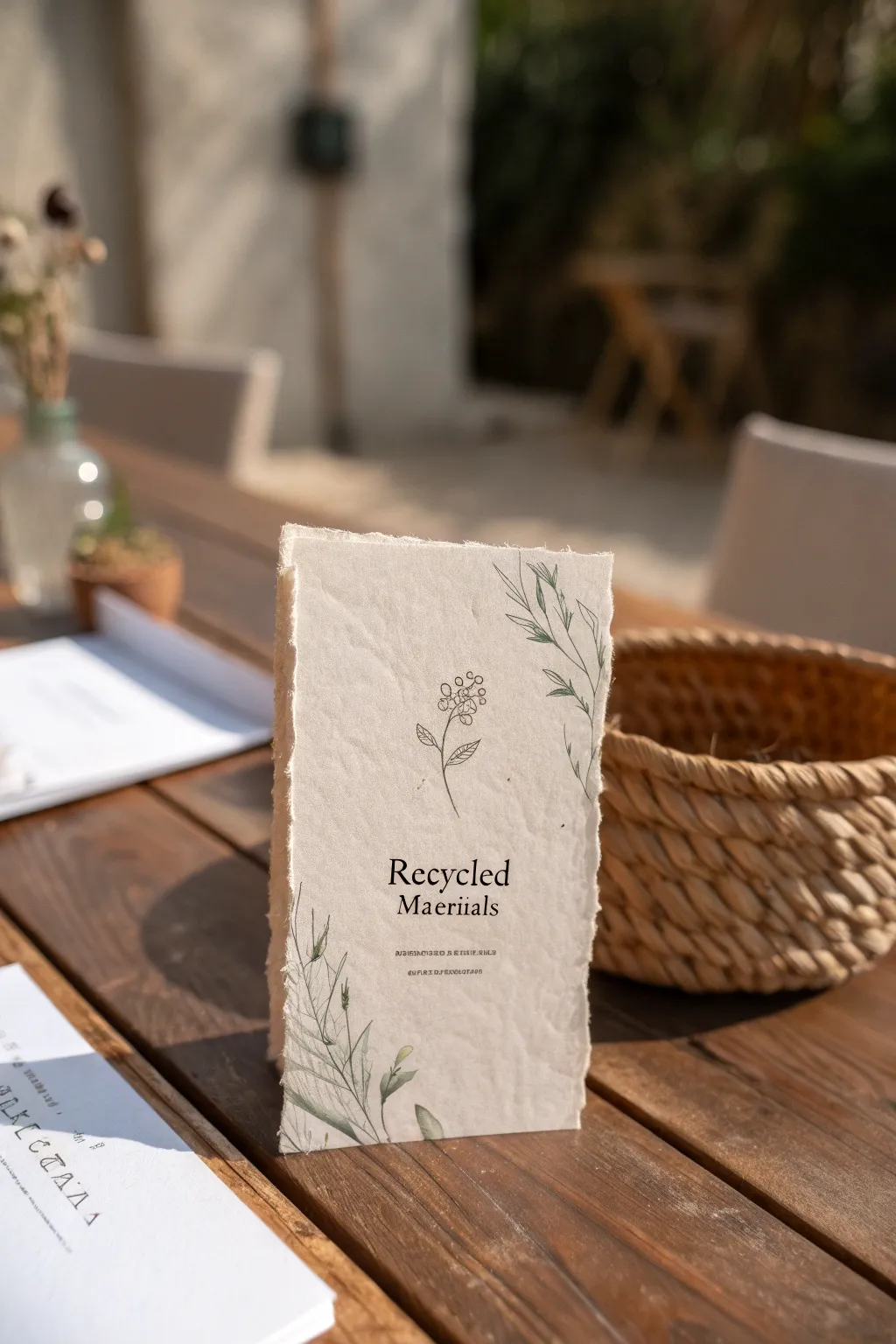 Elevate your dining experience with eco-friendly elegance. Discover the beauty in simplicity with our handcrafted recycled paper menus.