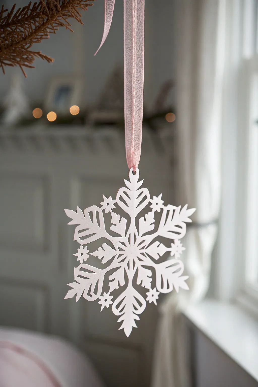 Elevate your holiday decor with handcrafted paper snowflake ornaments—simplicity meets elegance.