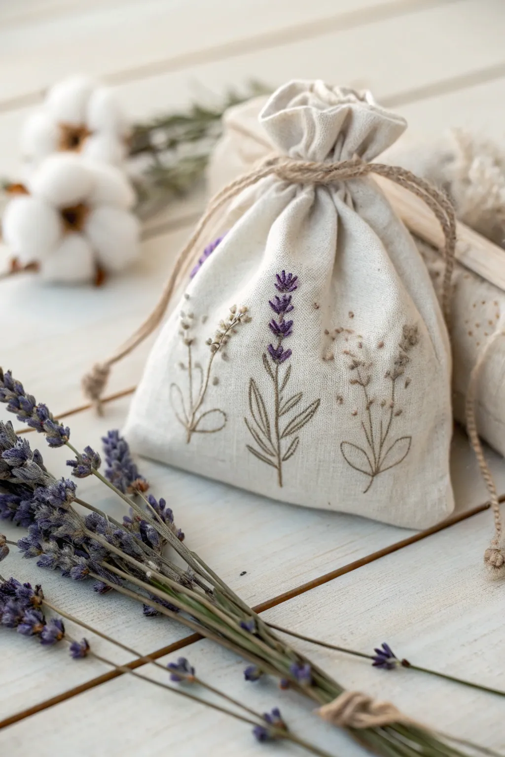 Elevate your space with handcrafted lavender sachets, a perfect blend of simplicity and elegance.