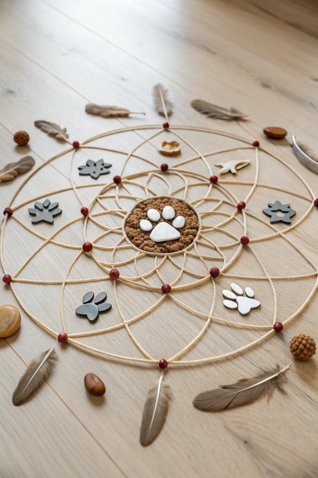 Celebrate your furry friends with a beautifully crafted pet lover's mandala. A touch of nature, a tribute to joy. 🐾✨