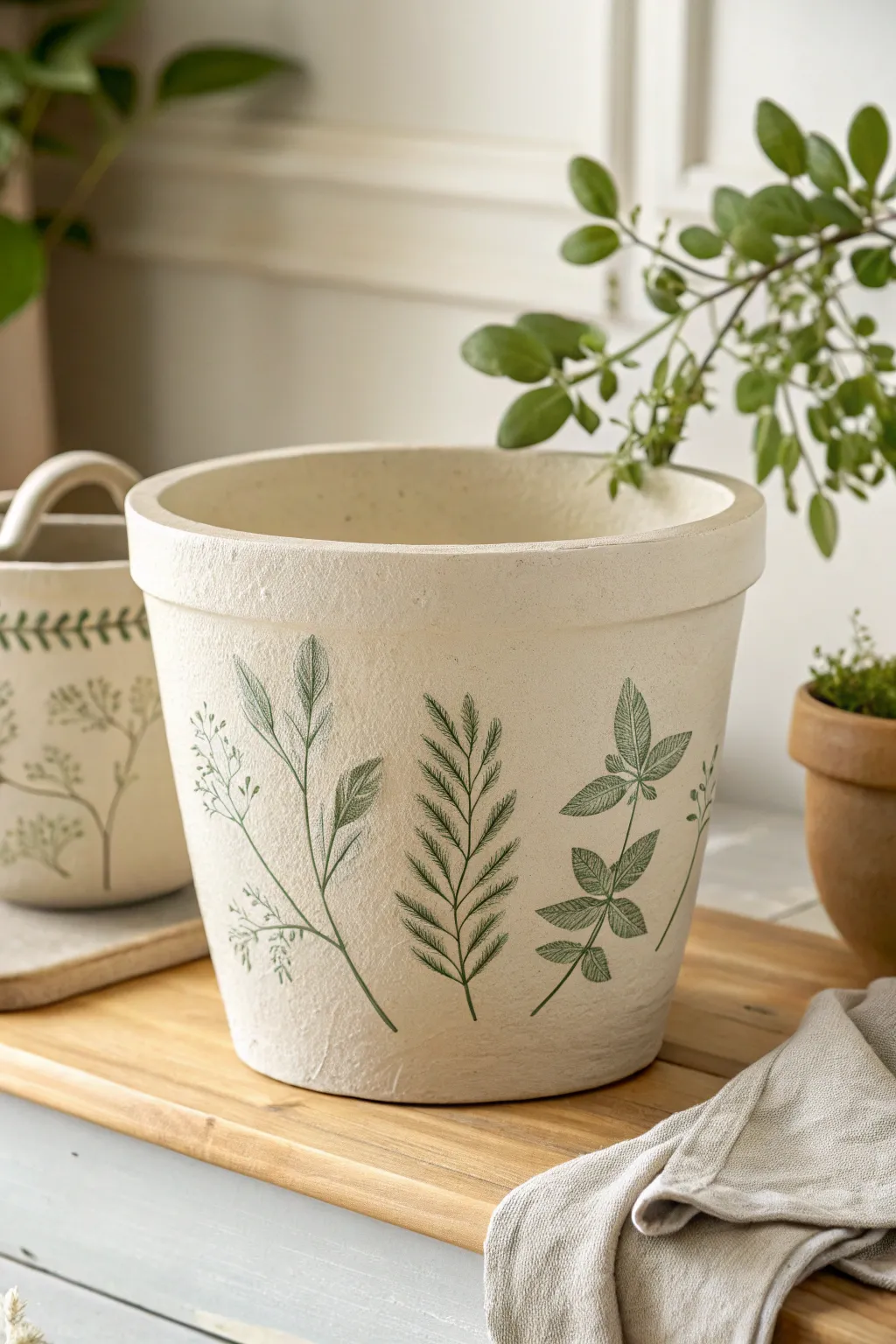 Elevate your plant's home with the natural elegance of botanical prints. #ScandiBoho #MinimalistBeauty