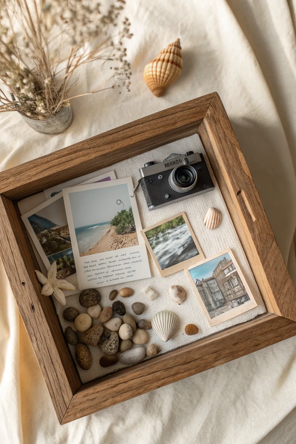 Capture your travels in style: A minimalist shadow box to treasure your memories.