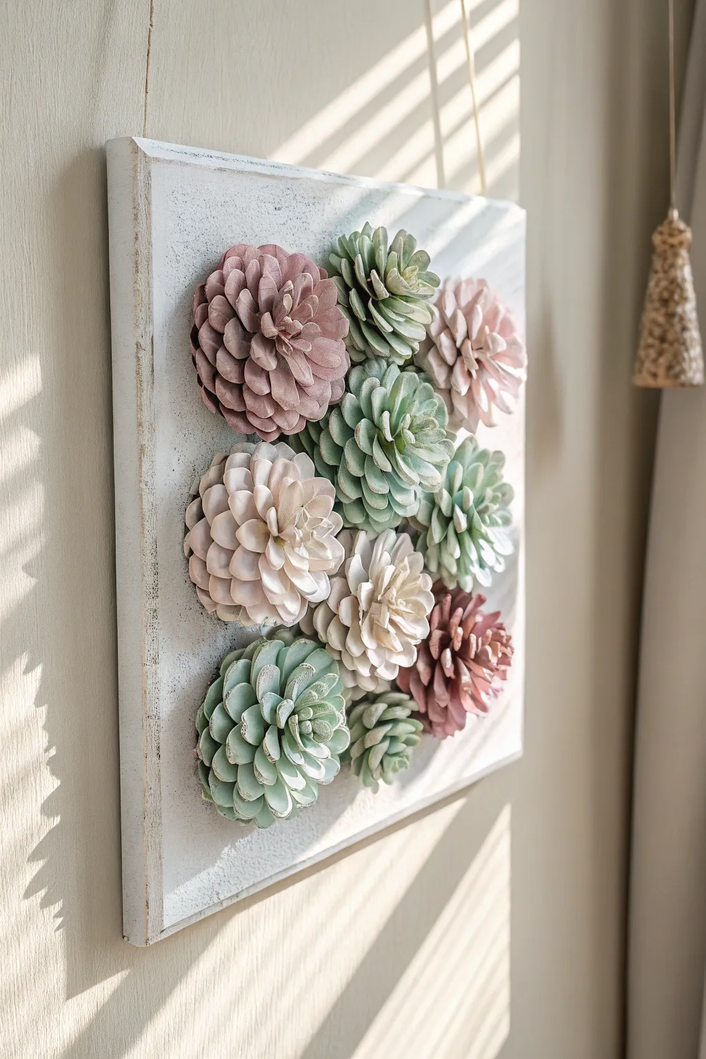 Elevate your space with pine cone art—where nature meets Scandinavian elegance.