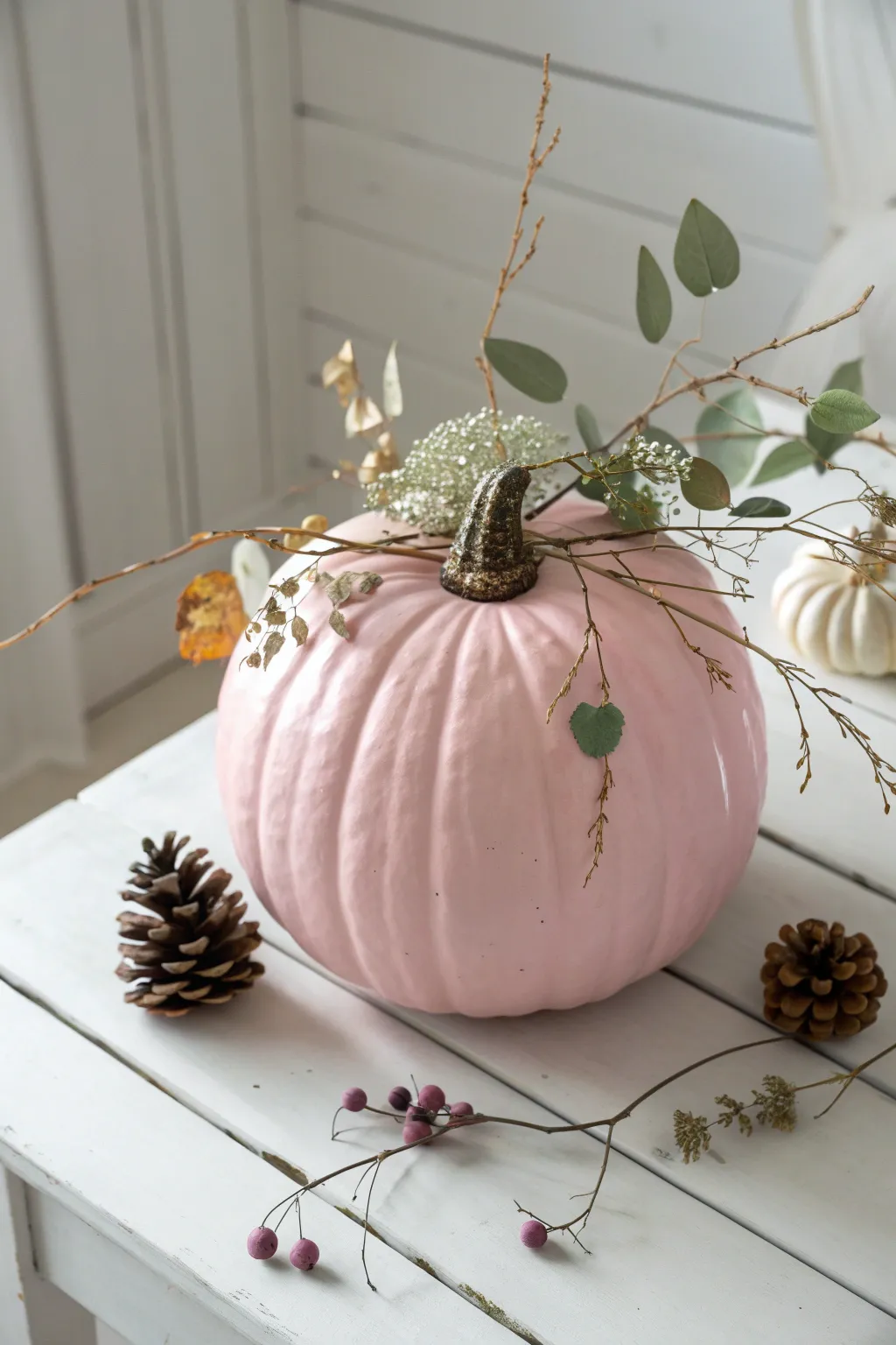 Embrace the beauty of nature with a chic pink pumpkin design that celebrates simplicity and craftsmanship.