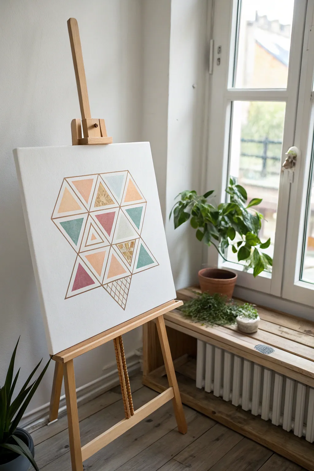 Elevate your space with the understated elegance of geometric art. 🌿✨ #ScandinavianMinimalism #AcrylicArt