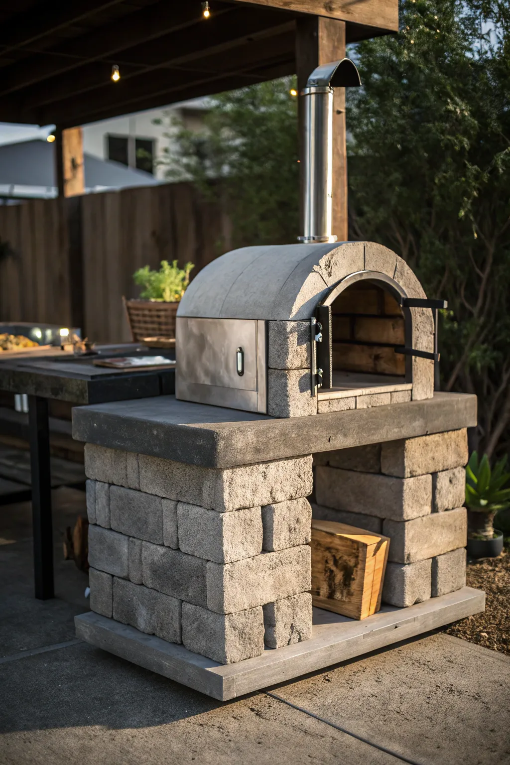 Elevate your outdoor cooking with this industrial-style concrete block stand, where rugged design meets impeccable craftsmanship.