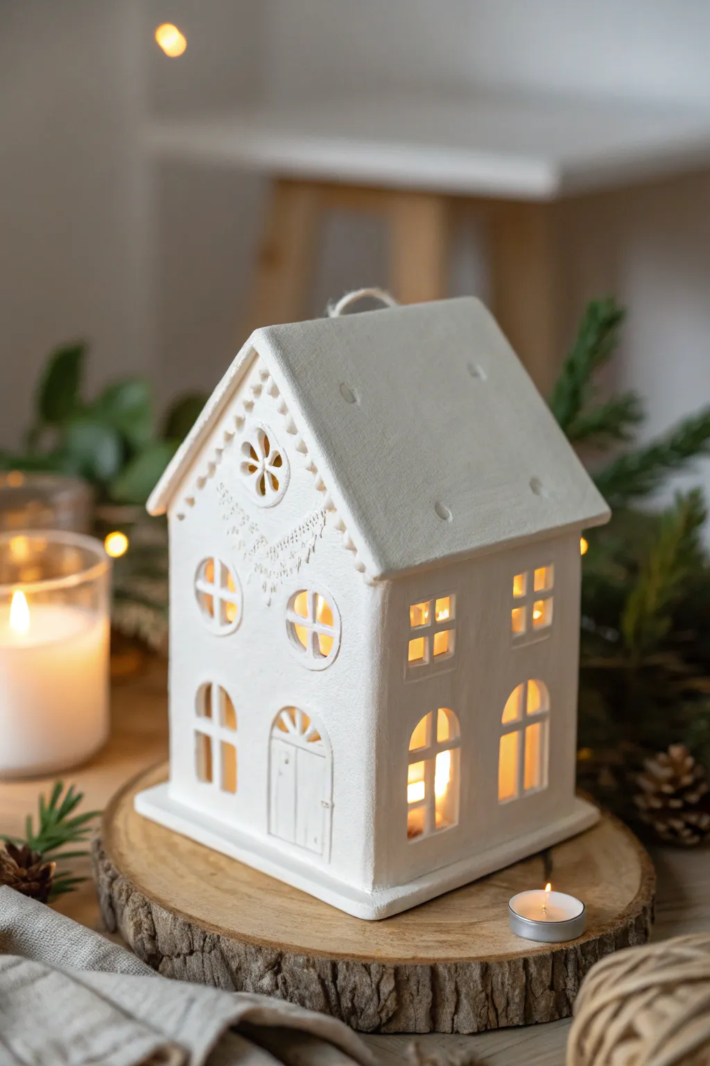 Illuminate your home with the warm glow of handcrafted clay houses, where Scandinavian simplicity meets Boho charm.