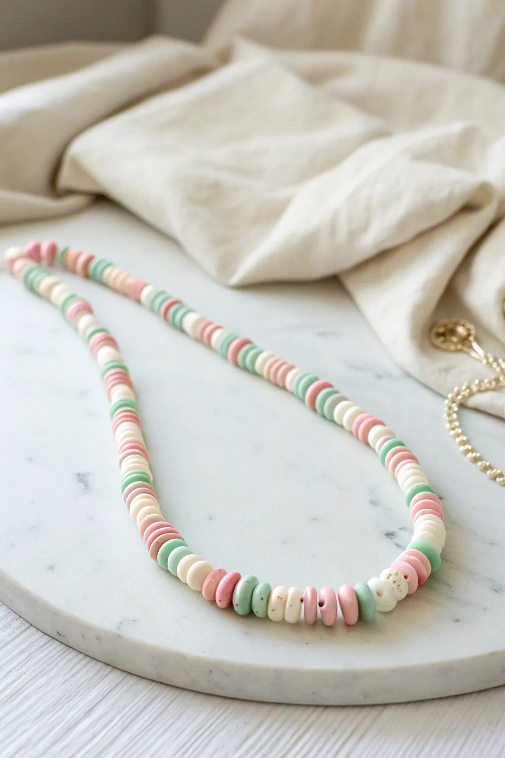 Embrace playful elegance with this handcrafted pony bead necklace, perfect for adding a touch of whimsy to your casual day out.
