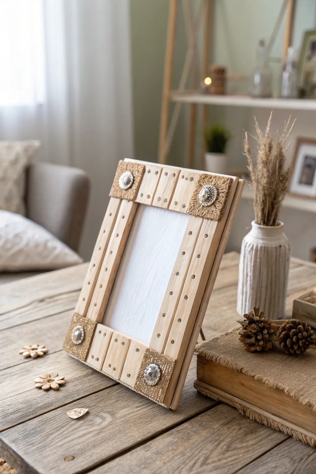 Elevate your decor with a mixed media masterpiece: where simplicity meets artistic charm.