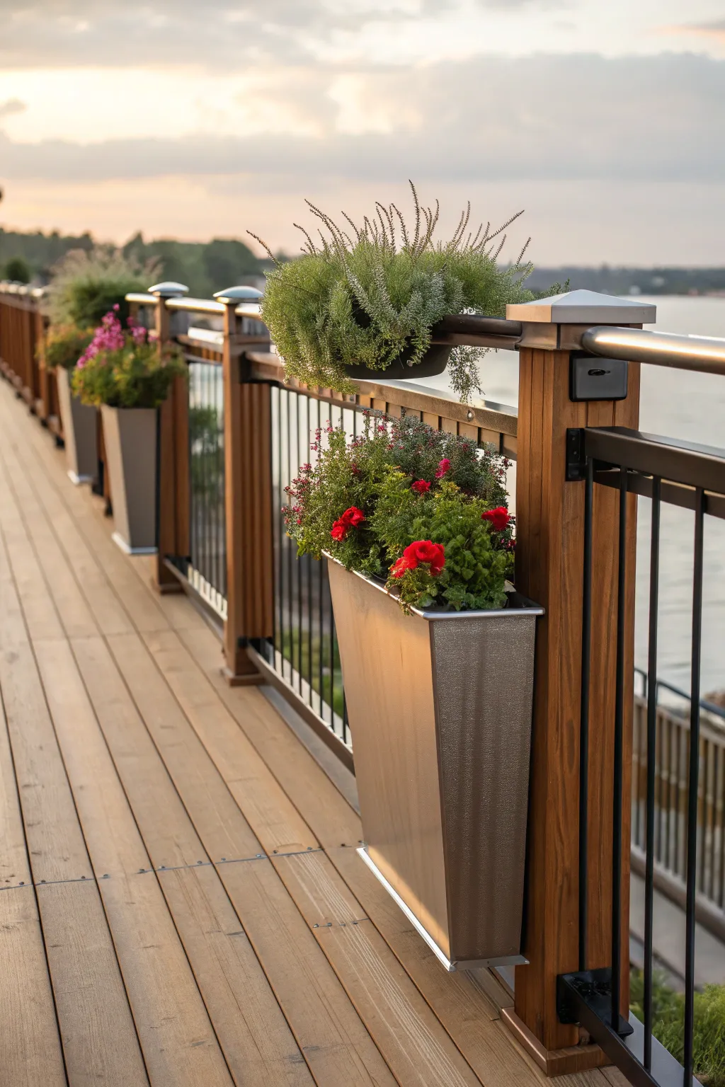 Elevate your RV experience with exquisite railing planters that combine style and function.