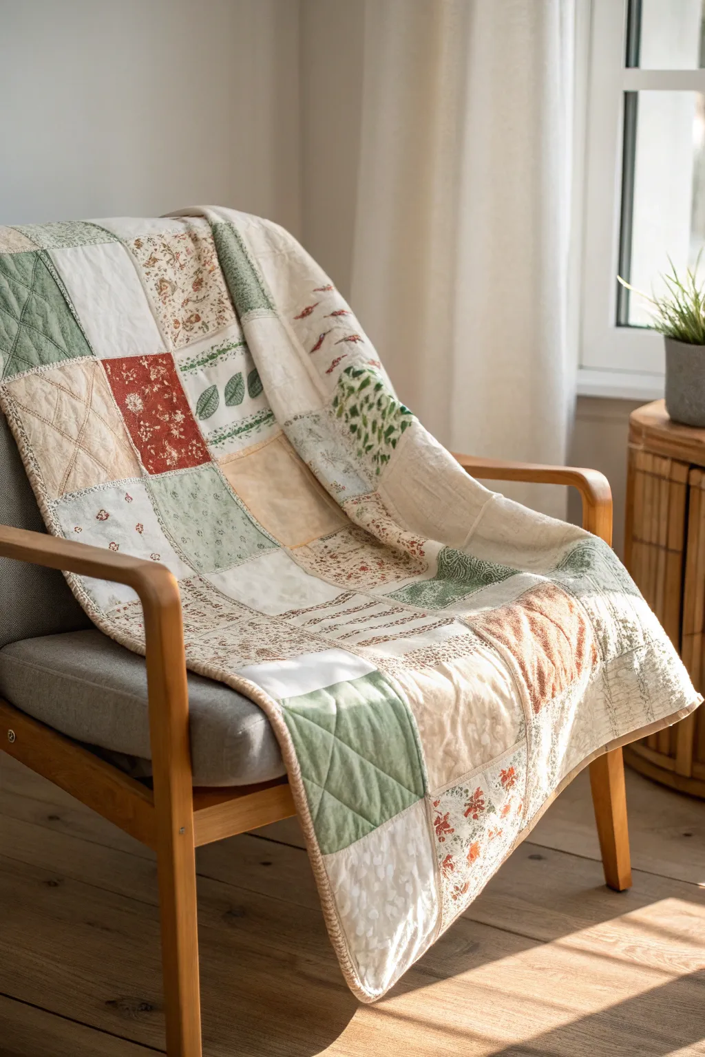 Embrace the art of texture with this minimalist quilt masterpiece.