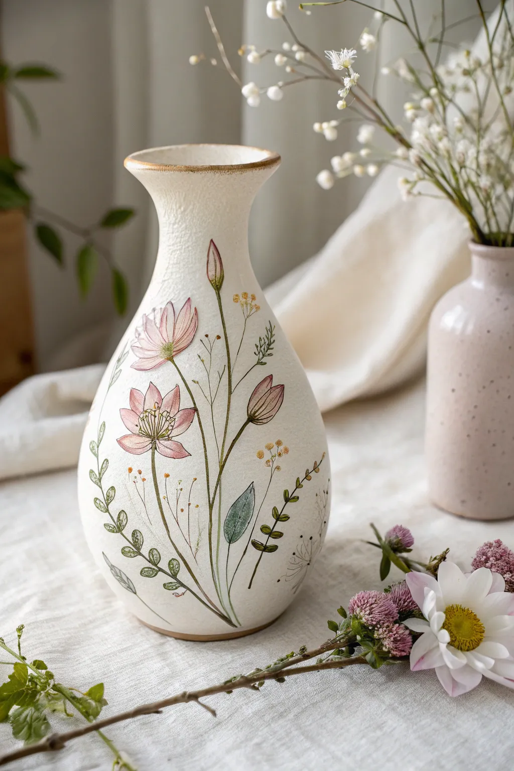 Unleash your creativity with fantasy florals on a minimalist canvas.