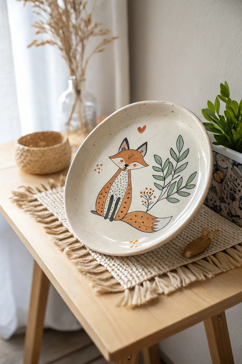 Bring a smile to your table with this whimsical, handcrafted pottery platter. Perfect for adding a playful touch to your minimalist decor.