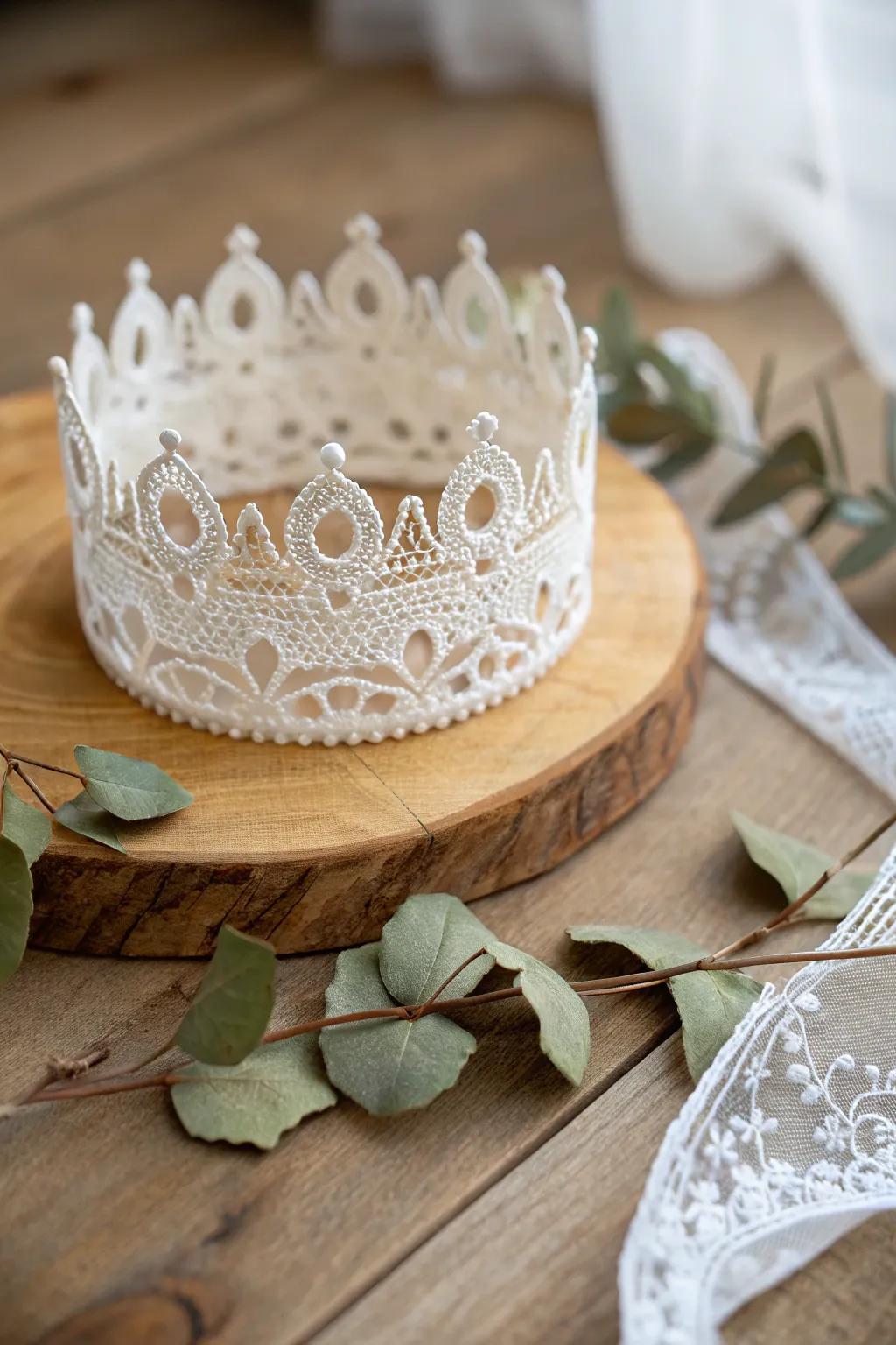 Embrace elegance with handcrafted lace crowns – where simplicity meets sophistication.