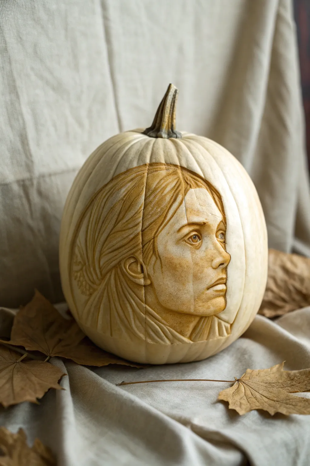 Embrace the art of pumpkin portraits—where simplicity meets creativity.