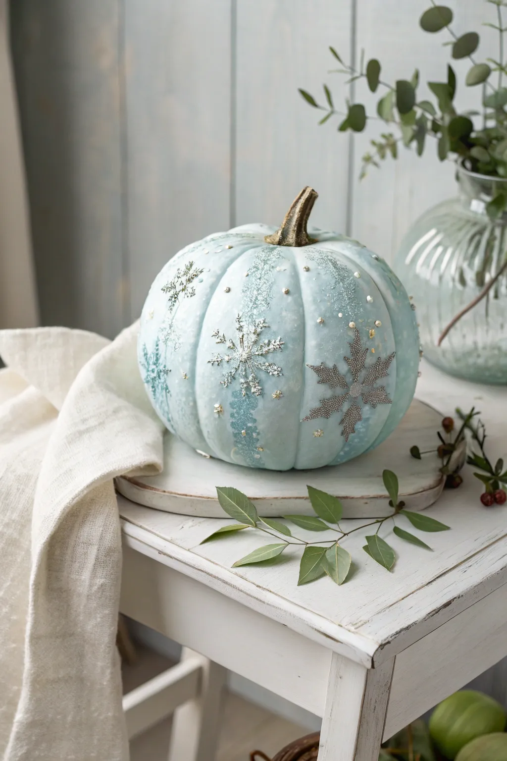 Bring a touch of winter magic into your fall decor with this enchanting Frozen-themed pumpkin. ❄️🎃