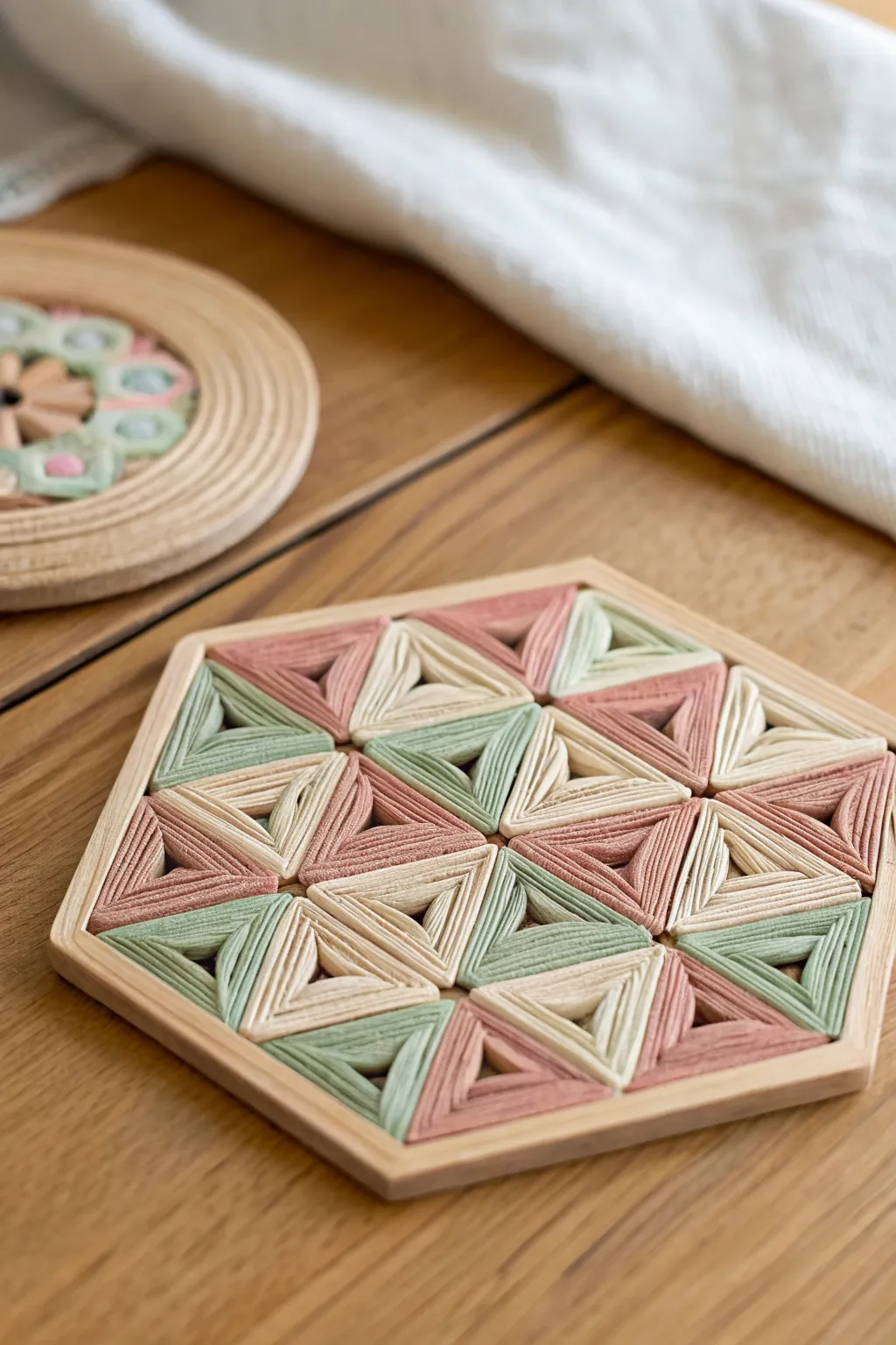 Transform your space with the elegance of quilled geometric coasters – where simplicity meets artistry.