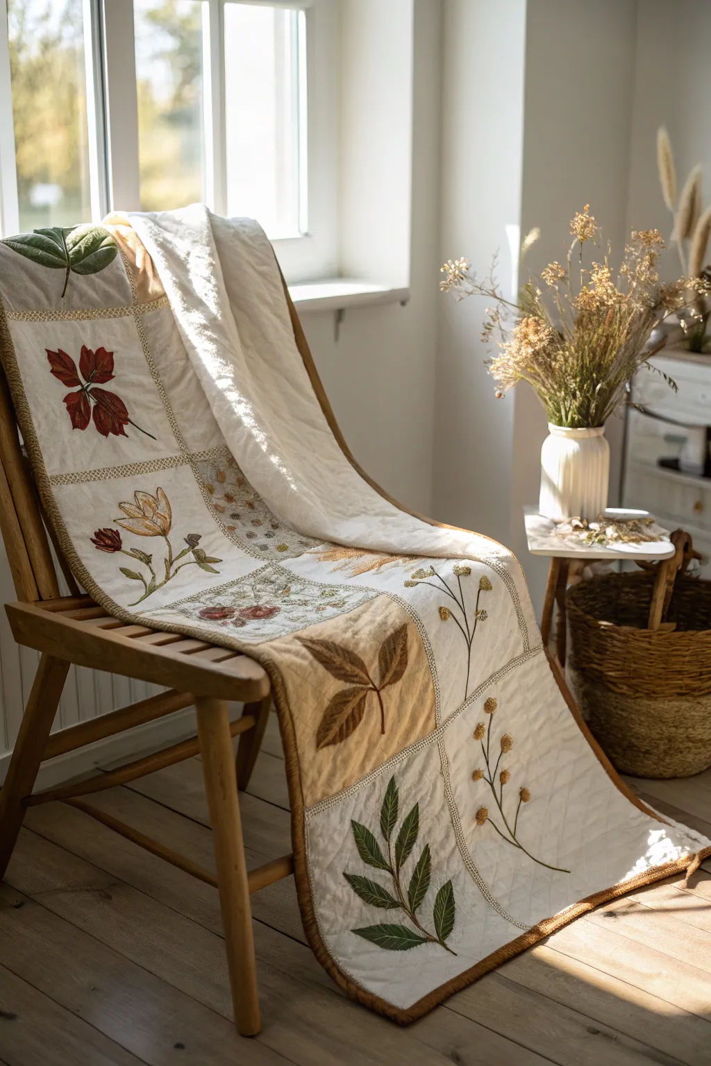 Embrace the outdoors with this nature-inspired rag quilt, where simplicity meets elegance.