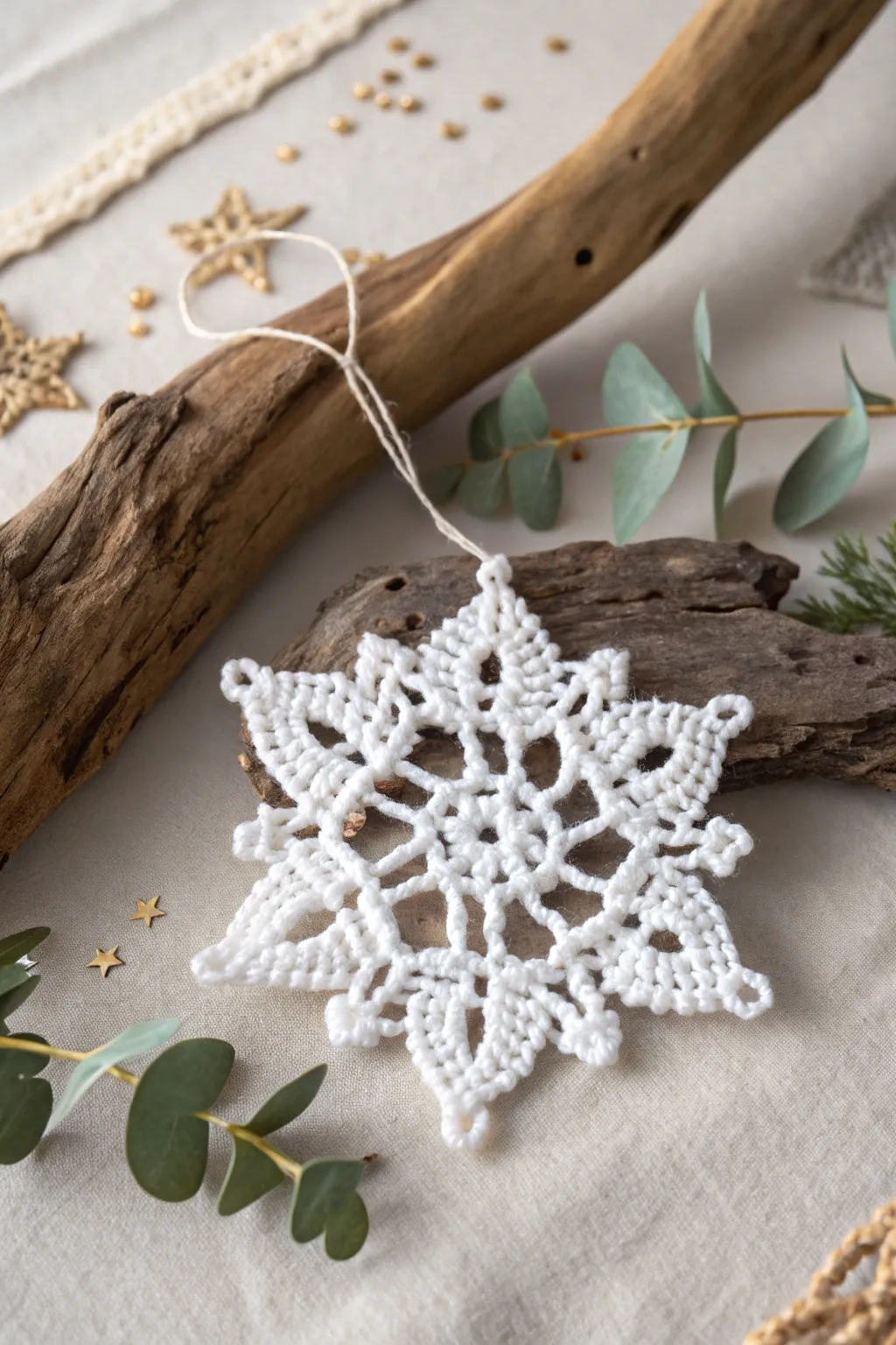 Embrace winter's charm with a touch of crafted elegance – a crocheted snowflake masterpiece.