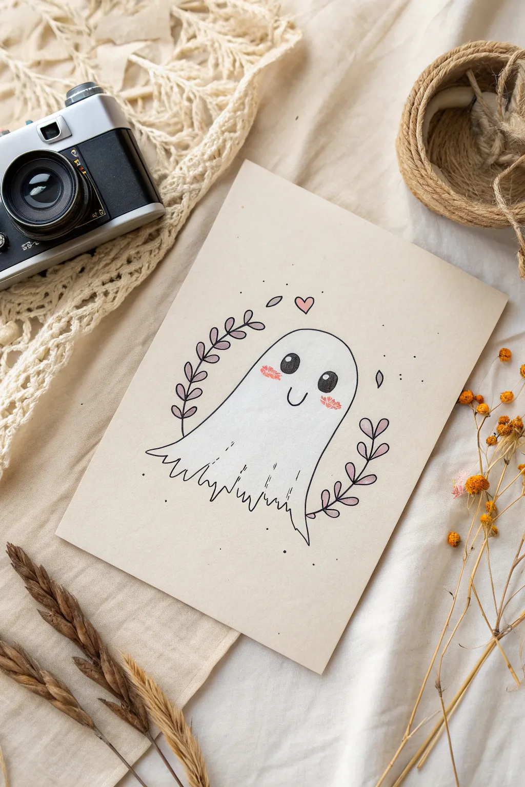 Embrace the playful spirit with this charming ghost doodle, perfect for adding a touch of whimsy to your sketches.