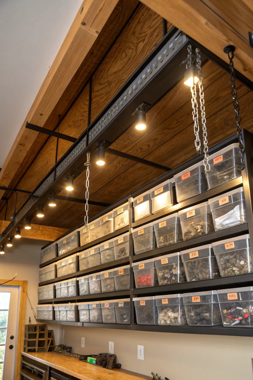 Elevate your workshop game with stylish and efficient overhead storage for your ratchets.