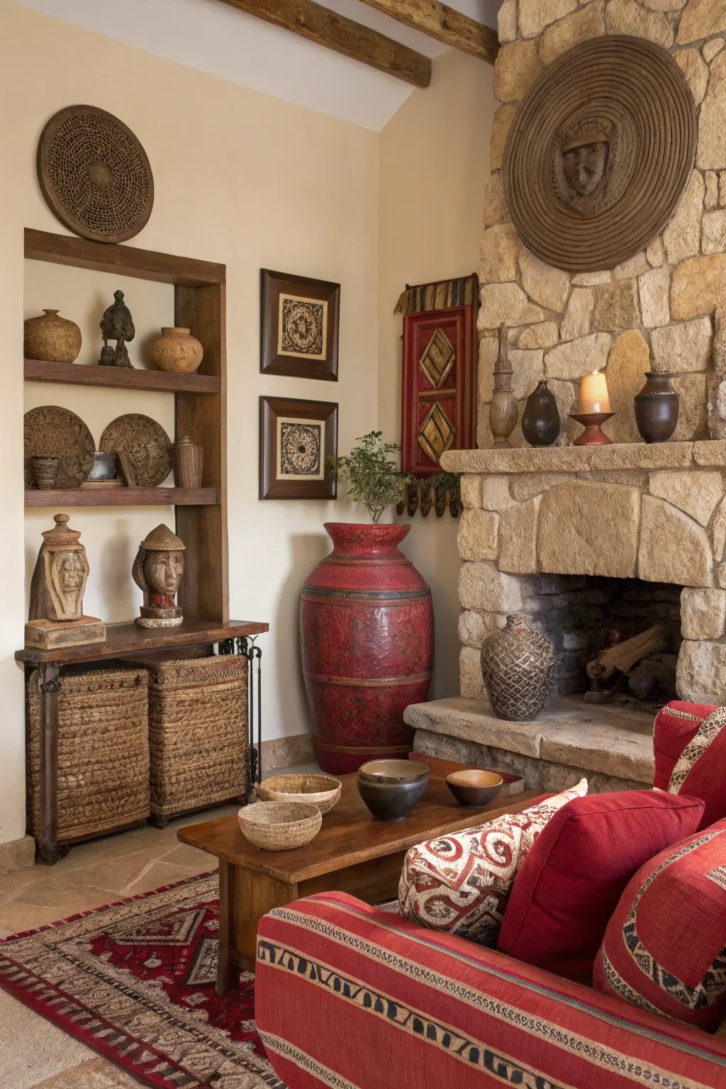 Natural elements add an organic touch to the color scheme.